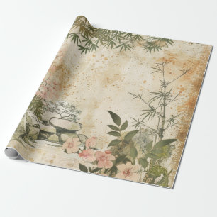 Papel De Regalo Escena del Jardín de Flor de Cerezo (8)