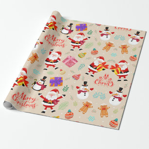 Papel De Regalo Escena festiva de regalos de Navidad con Santa