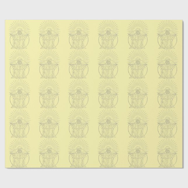 Papel De Regalo escena medieval de Cristo Rey (Superficie plana)