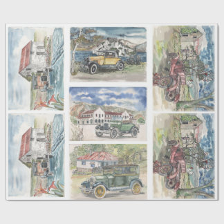 Papel De Regalo Escenas de coches de época