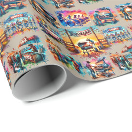 Papel De Regalo Escenas de Cocina de Cowboy Occidental BBQ 1