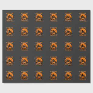 Papel De Regalo Escoba Rompió Bruja De Halloween Motocicleta Murci