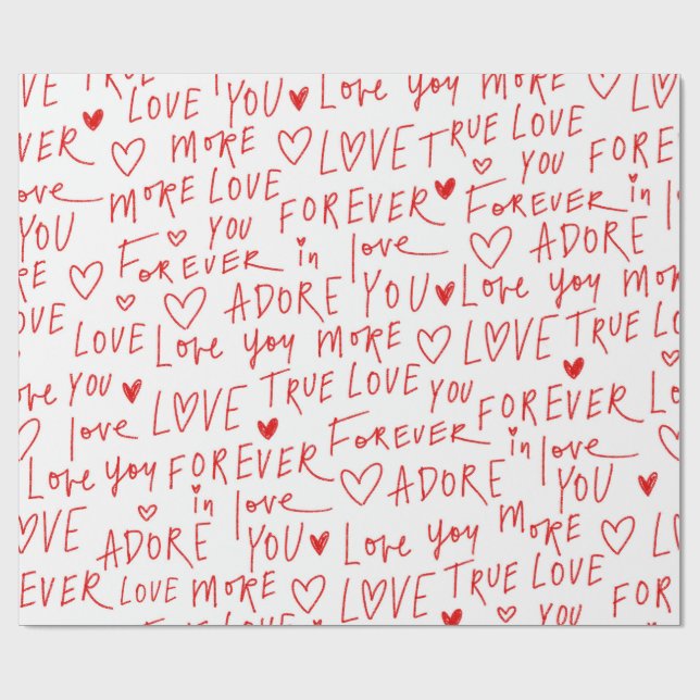Papel De Regalo Escribiendo amor  (Superficie plana)
