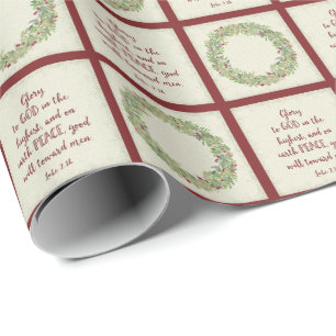 Papel De Regalo Escritura de Navidad - Gloria a Dios