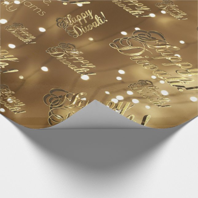 Papel De Regalo Escritura elegante feliz del Relieve metalizado (Esquina)