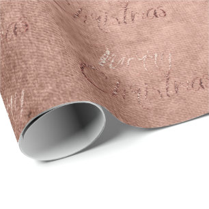 Papel De Regalo Escritura subió del purpurina del oro de las
