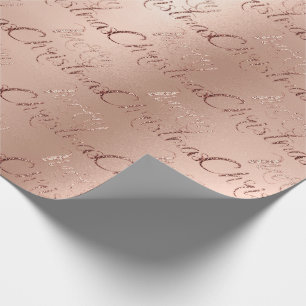 Papel De Regalo Escritura subió Elegant1 del purpurina del oro de