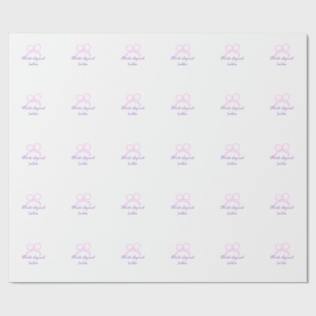 Papel De Regalo Escuadrón de novias purpurina rosa estrella del ar (Superficie plana)