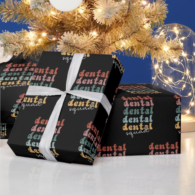 Papel De Regalo Escuadrón dental retro | Equipo dental | Personal  (Vacaciones)