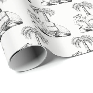 Papel De Regalo Escudo de Armas de Camello Heráldico Preppy de Pal