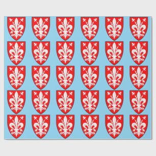 Papel De Regalo Escudo de Armas de Florencia Flor de lis roja flor