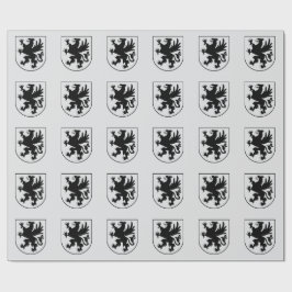Papel De Regalo Escudo de Armas de Pomerania Blanco y Negro Heráld