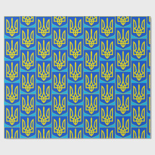 Papel De Regalo Escudo de Estado de Ucrania Tridente Dorado Arte F