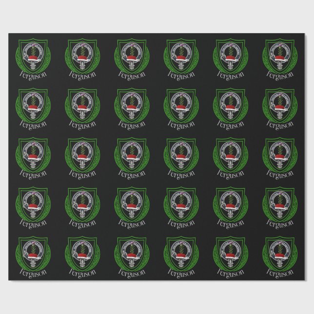 Papel De Regalo Escudo del Clan Escocés Ferguson (Superficie plana)