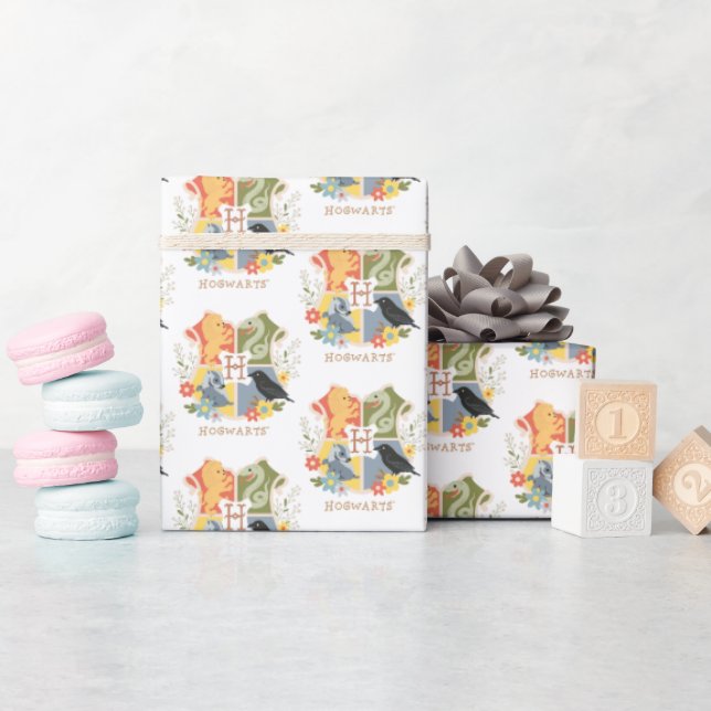 Papel De Regalo Escudo Magic Blooms HOGWARTS™ (Baby Shower)