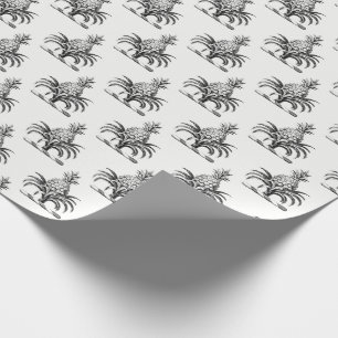 Papel De Regalo Escudo Preppy Heráldica de Cubierta de Piña