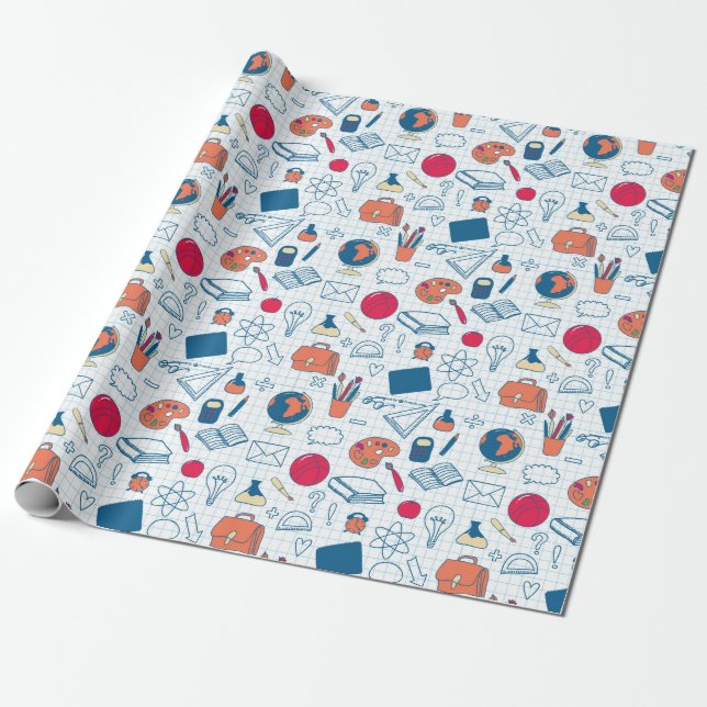 Papel De Regalo Escuela (Desenrollado)