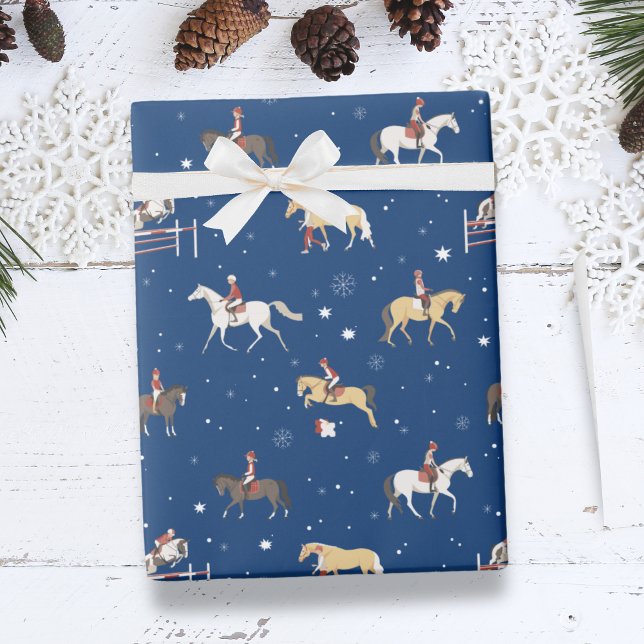 Papel De Regalo Escuela de equitación en invierno (Riding School in Winter Wrapping Paper)