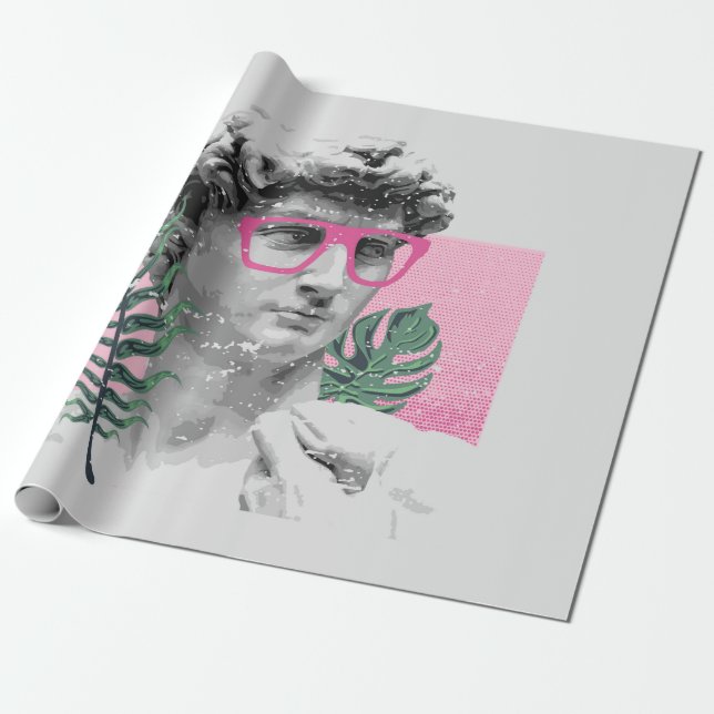 Papel De Regalo escultura de david renacentista camiseta elegante  (Desenrollado)