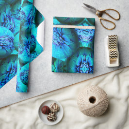 Papel De Regalo Esferas turquesa y azul en óptica 3D