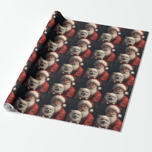 Papel De Regalo Eskimo Americano con Santa Claus Festivo de Navida