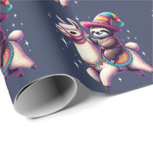 Papel De Regalo Eslogan En Llama A Animales Cutos Niños Chicas