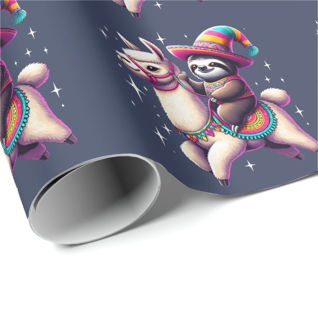 Papel De Regalo Eslogan En Llama A Animales Cutos Niños Chicas (Esquina del rollo)