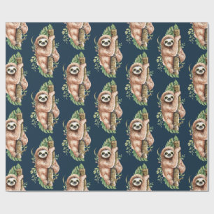 Papel De Regalo Eslora de acuarela y hojas tropicales