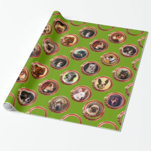 PAPEL DE REGALO ESMALTES VICTORIANOS / RETRATOS DE PERROS MINIATUR