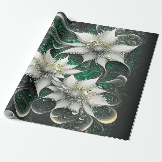 Papel De Regalo Esmeralda Profunda (Desenrollado)