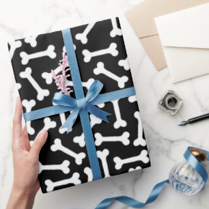 Papel De Regalo Esos huesos (sobre negro)