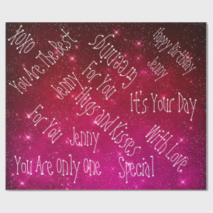 Papel De Regalo Espacio de cumpleaños personalizado de Galaxy Star