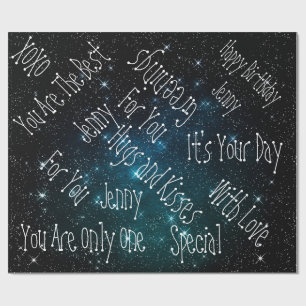 Papel De Regalo Espacio de cumpleaños personalizado de Galaxy Star