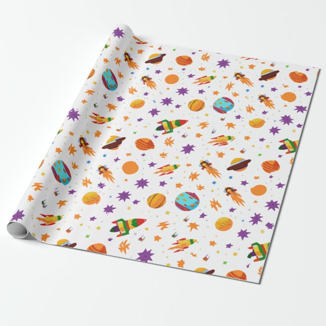 Papel De Regalo Espacio Exterior  (Desenrollado)