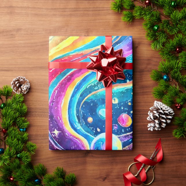 PAPEL DE REGALO ESPACIO EXTERIOR | DISEÑO DE GALAXIAS (Regalo de vacaciones)