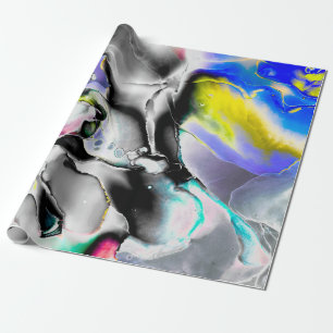 Papel De Regalo Espacio. Fondo Blanco Brillante. Imagen de la piza
