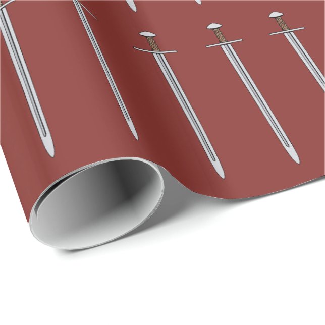 Papel De Regalo Espada medieval de Norman (Esquina del rollo)