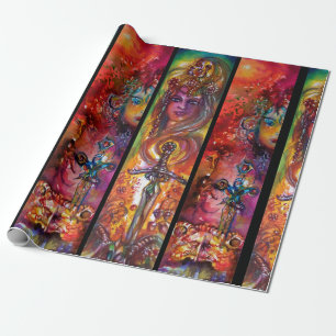 Papel De Regalo Espadas mágicas EXCALIBUR Y DURENDAL Acuarela