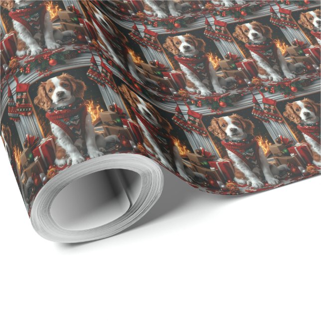 Papel De Regalo España Británica con Navidades y chimenea de regal (Esquina del rollo)