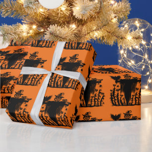 Papel De Regalo Espantapájaros de Halloween Gótico Espeluznante Ca