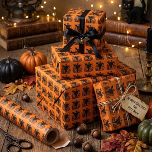 Papel De Regalo Espantapájaros de Halloween Gótico Espeluznante en