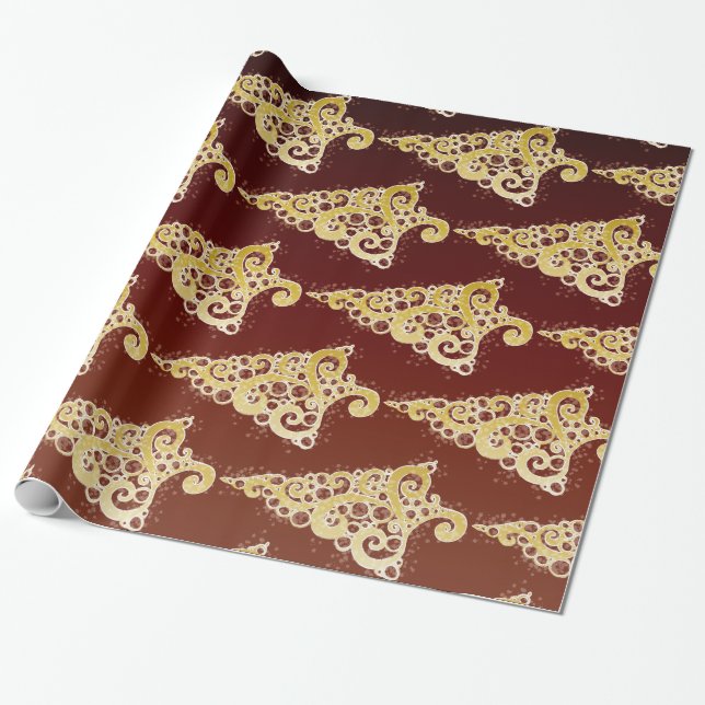 Papel De Regalo Espantoso árbol de Navidad (Desenrollado)