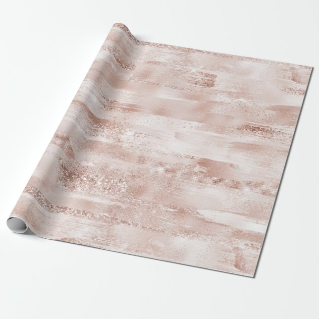 Papel De Regalo Esparkle Purpurina Glitzy de Rubor rosa (Desenrollado)
