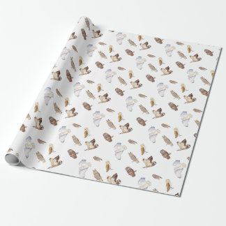 Papel De Regalo Especie británica del búho