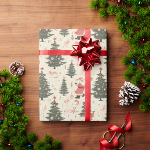 Papel De Regalo Espectacular escena de invierno: Santa, chimenea, 
