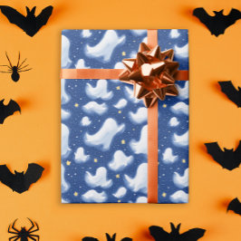 Papel De Regalo Espectacular Fantasma Halloween Estelar Nocturna