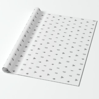 Papel De Regalo Espectacular patrón de árbol de Navidad - Blanco y