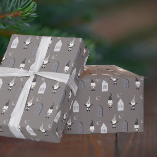 Papel De Regalo Espectaculares gnomos y casas de invierno
