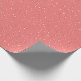 Papel De Regalo Espectaculares Navidades de copas de nieve en rosa