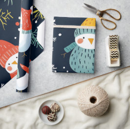 Papel De Regalo Espectaculares patrones de Navidades de invierno